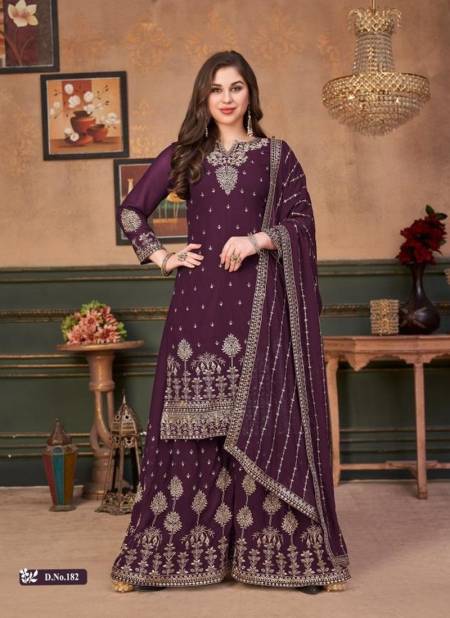 Purple colour Festive Wear Georgette Heavy Designer Salwar Suit Collection 182